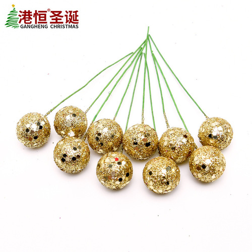 Glitter powder Christmas fruit berries simulated foam small red fruit Christmas tree diy decorations accessories photo props