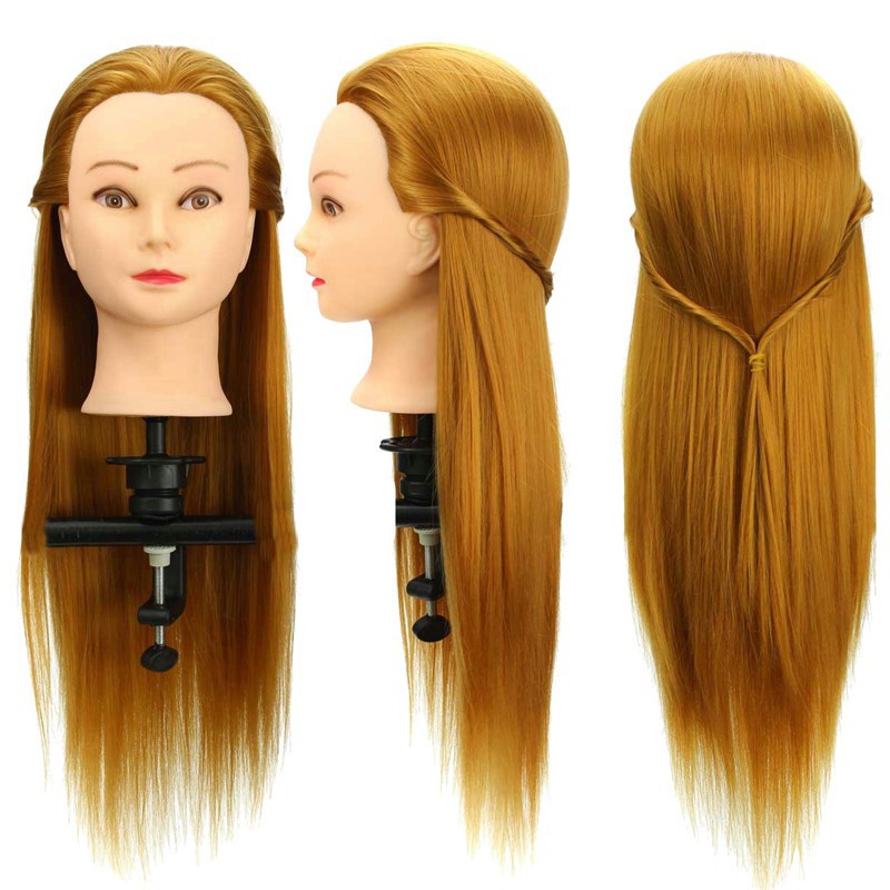 假发头模 美发练习盘发化妆仿真发编发公仔头高温丝教习头 模特头
