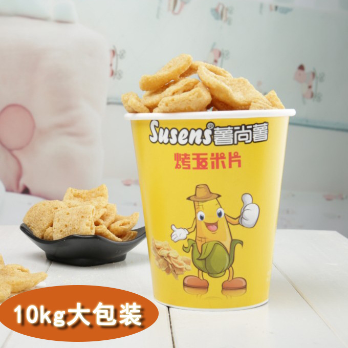 东莞烤玉米片ktv奶茶店办公室影城卖品热销膨化食品10kg箱装批发|ms