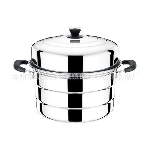 42cm stainless steel thickened large steamer steamer commercial magnetic three-layer steamer three-grate steamer household