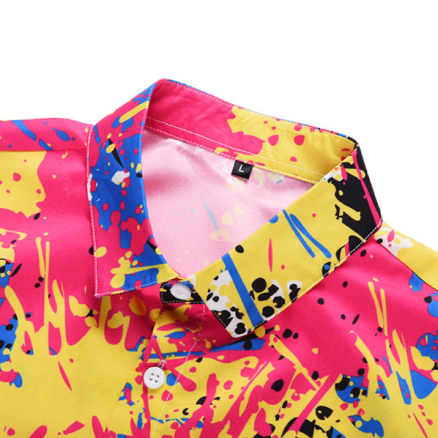 Fat Man’s Shirts Spray Printed Men’s Shirts Summer 