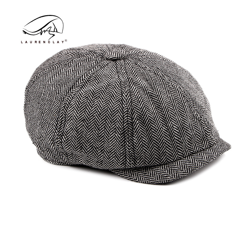 Nueva gorra de pico estilo coreano moda a cuadros boina moda de mujer Estilo británico moda retro octogonal sombrero Primavera, Otoño e Invierno de los hombres