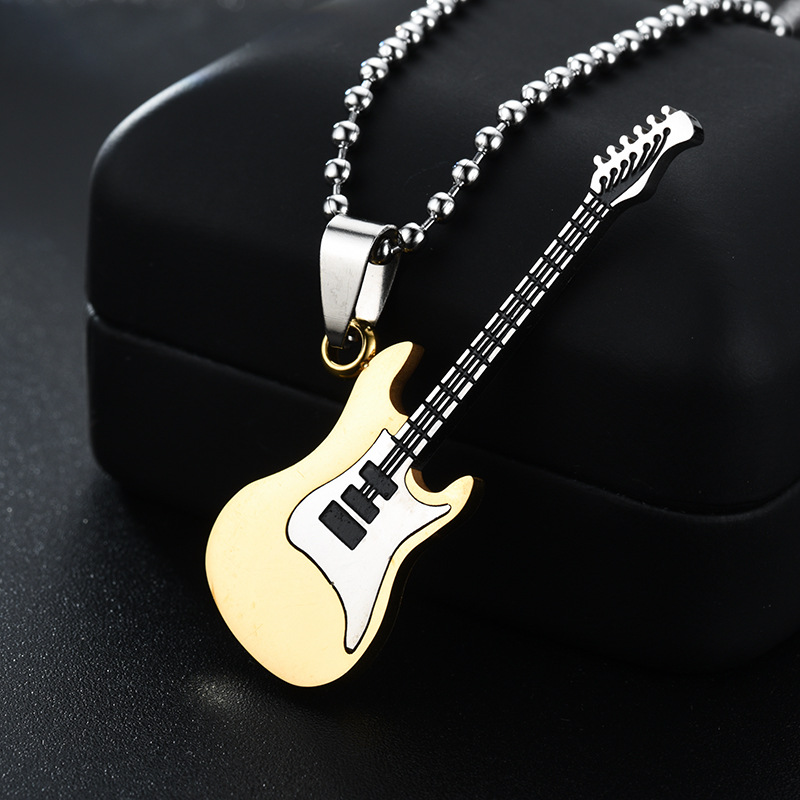 Intercolor Guitar Pendant Couple Pendant Necklace display picture 7