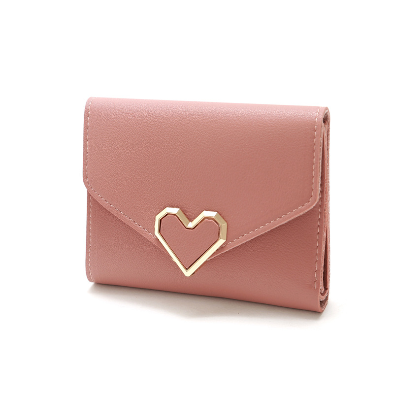 Retro Three-fold Heart-shaped Buckle Wallet display picture 20