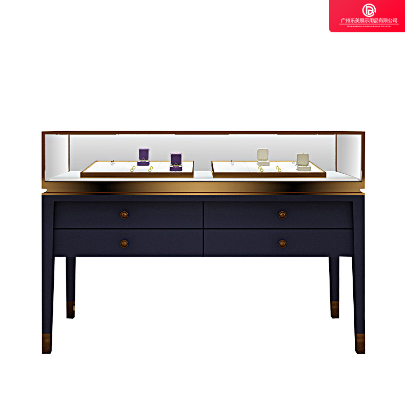 厂家定制钛合金柜台不锈钢珠宝柜玻璃展柜钻石首饰精品柜创意展柜