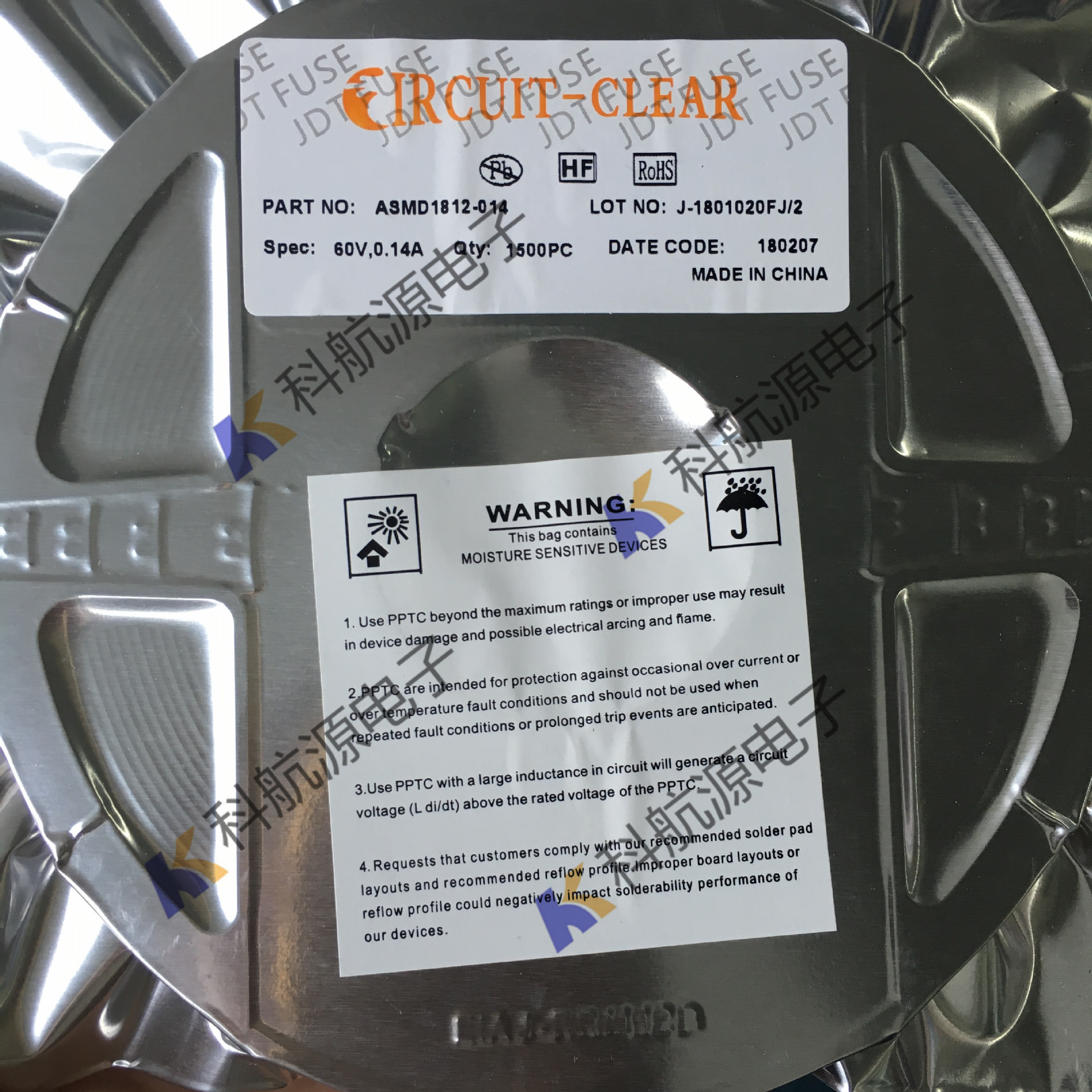 自恢复保险丝F140mA 0.14A ASMD1812-014 全新原装现货