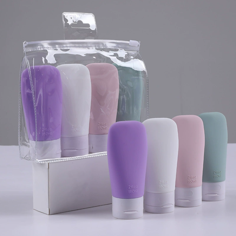 Silicone bottle for traveling, set, storage system, cosmetic container, new collection