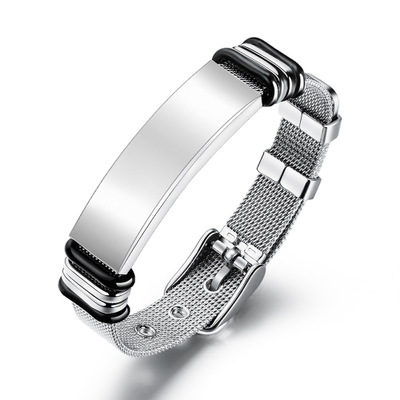 Street Occasion 304 Stainless Steel Material Geometric, Customization Laser Engraving Pattern Original Design Geometric Customization Laser Engraving 304 Stainless Steel Plating Men'S Bracelets Men's Chain Bracelets