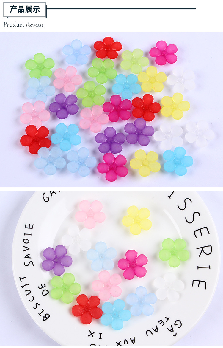 Ancient-style palace flower bridal hair accessories, hairpins, DIY accessories, acrylic frosted flower jelly, white plum blossom beads detail image 6