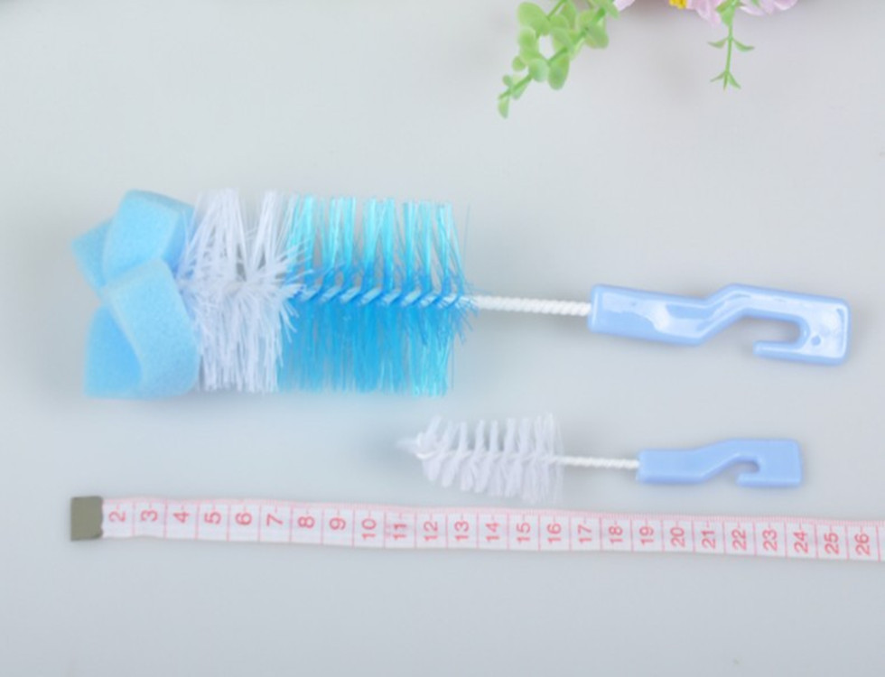 Tamaño del cepillo de la botella cepillo de esponja bebé suministros maternos y niños cepillo de la botella cepillo de pezón bebé cepillo de nylon