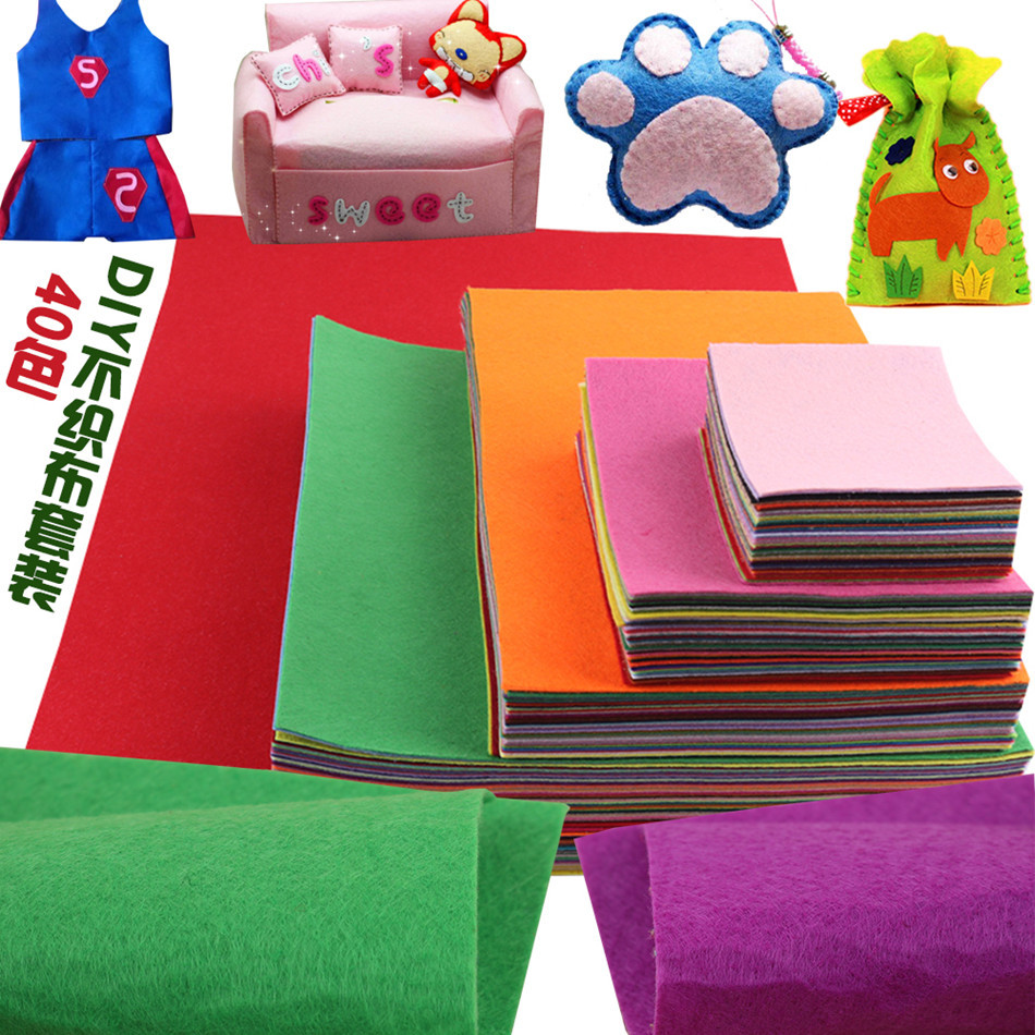 40-color no tejido traje de tela libre costura material no tejido hecho a mano material de bricolaje Paquete de Corte libre de color de producción