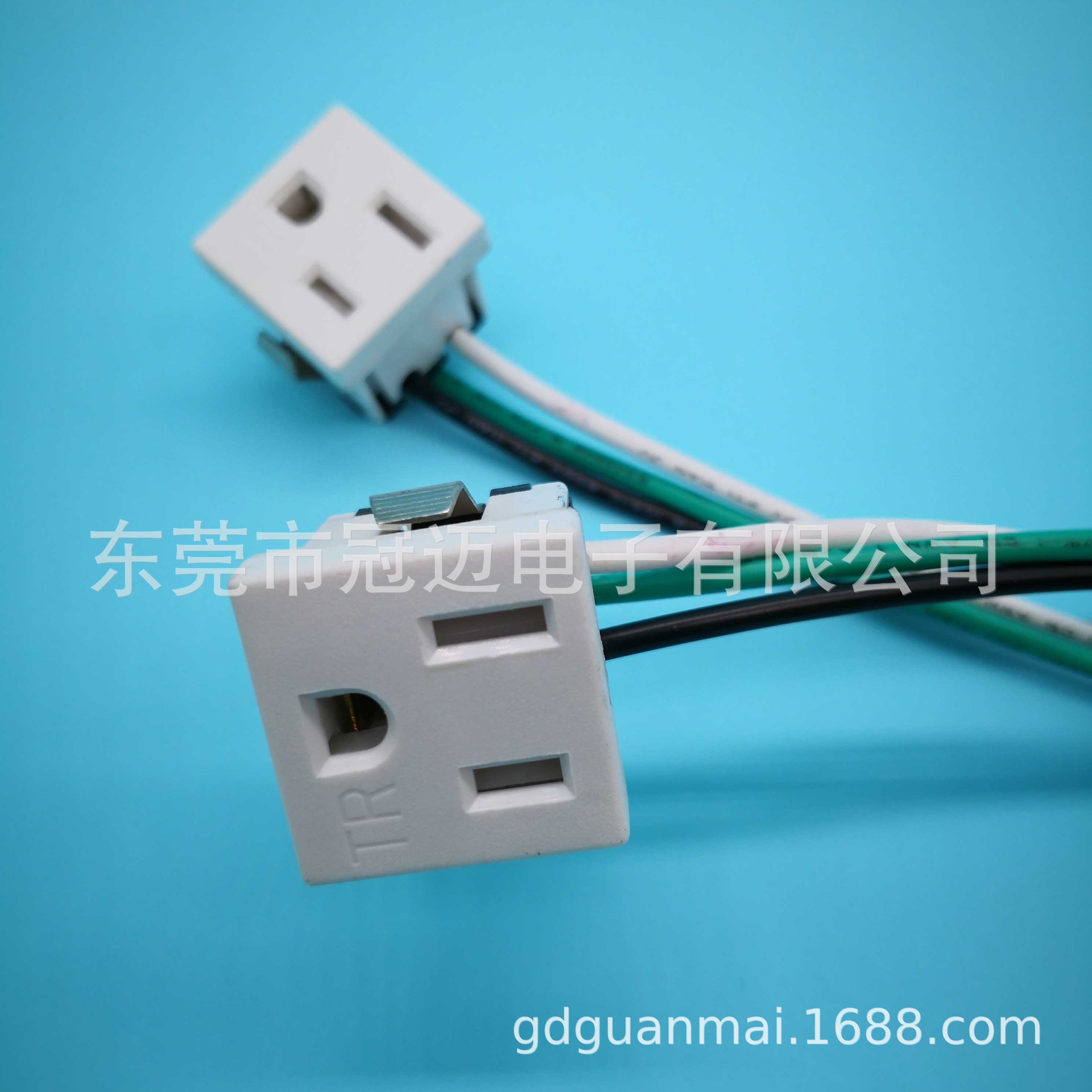 ZE-3B-2S美规插座三孔 美标 美式 铁扣 TR保护门 排插 桌面模块