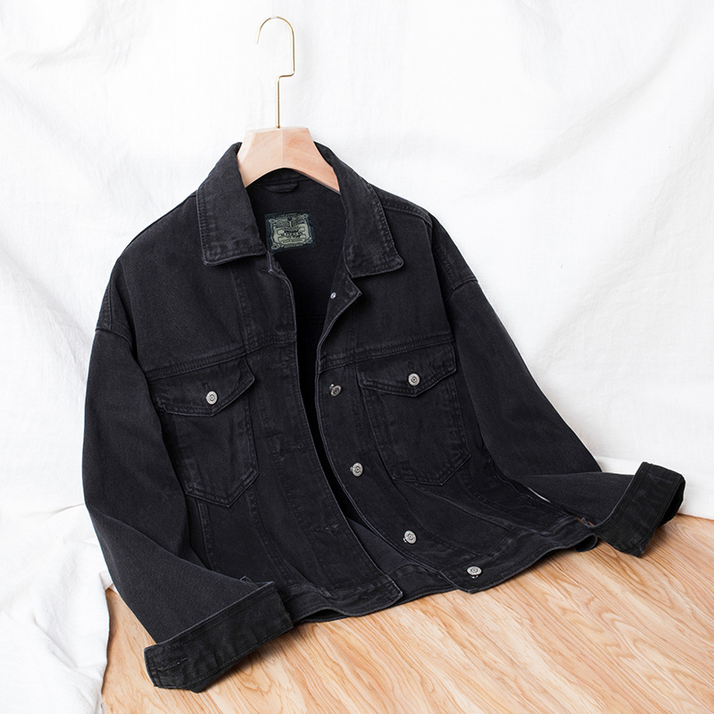 Explosive money 2020 Large black Chaqueta Spring Korean Edition Easy Denim Jacket student Versatile