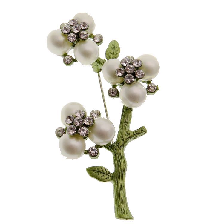 Vintage Ginkgo Blatt Brosche Mit Perle Für Damen Und Herren Pin_voghion.com
