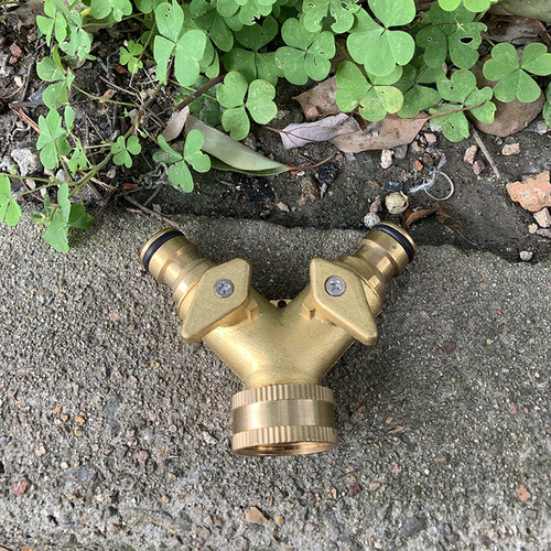 All-copper one-way two-way ball valve diverter nipple connector washing machine faucet connector three-way valve hardware