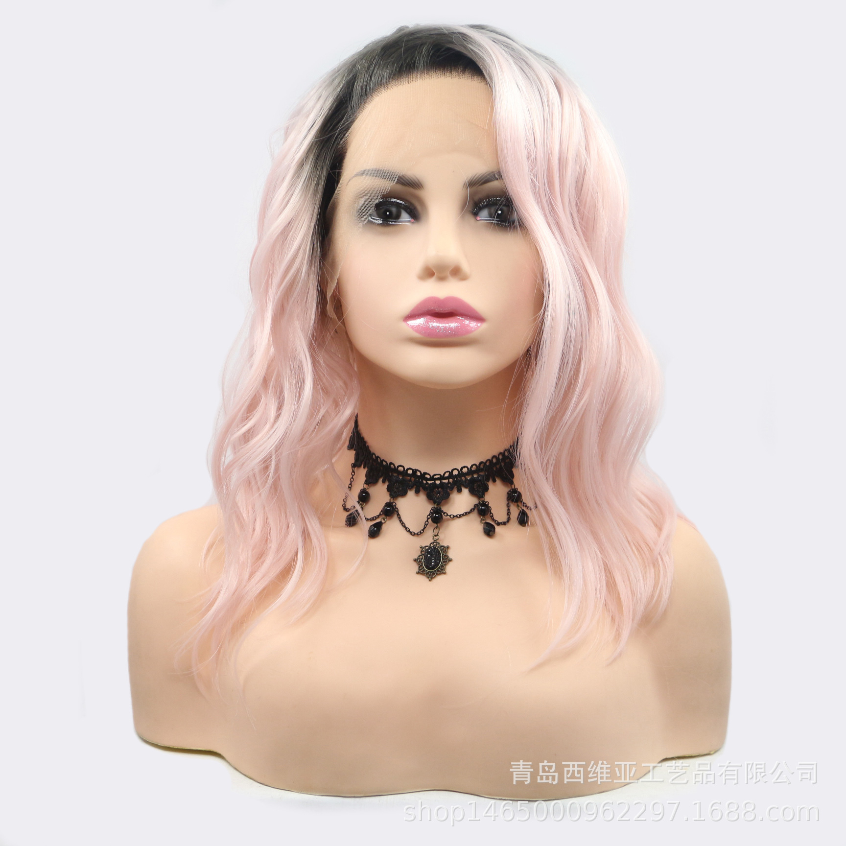 Lace fuchsia curly cloak