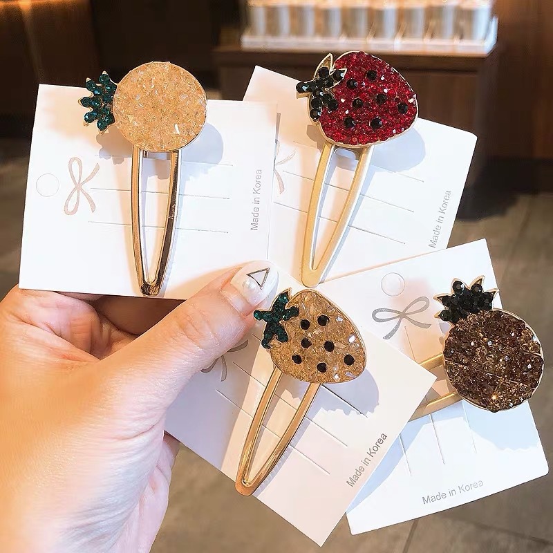 1 Piece Quantity Cute Women's Fruit Crystal Hair Clip