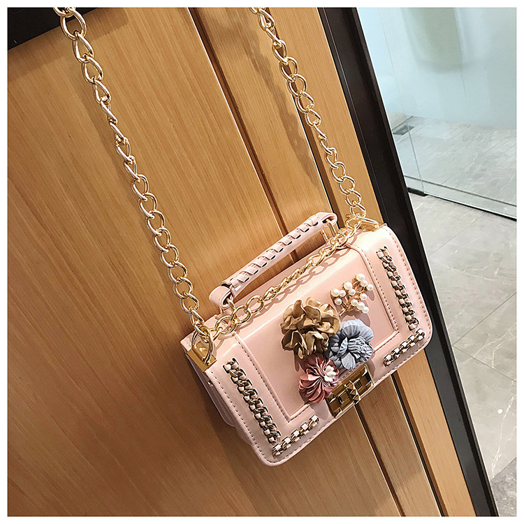 Fashion Handbag Color Flower Pearl Small Square Bag Shoulder Diagonal Bag display picture 40