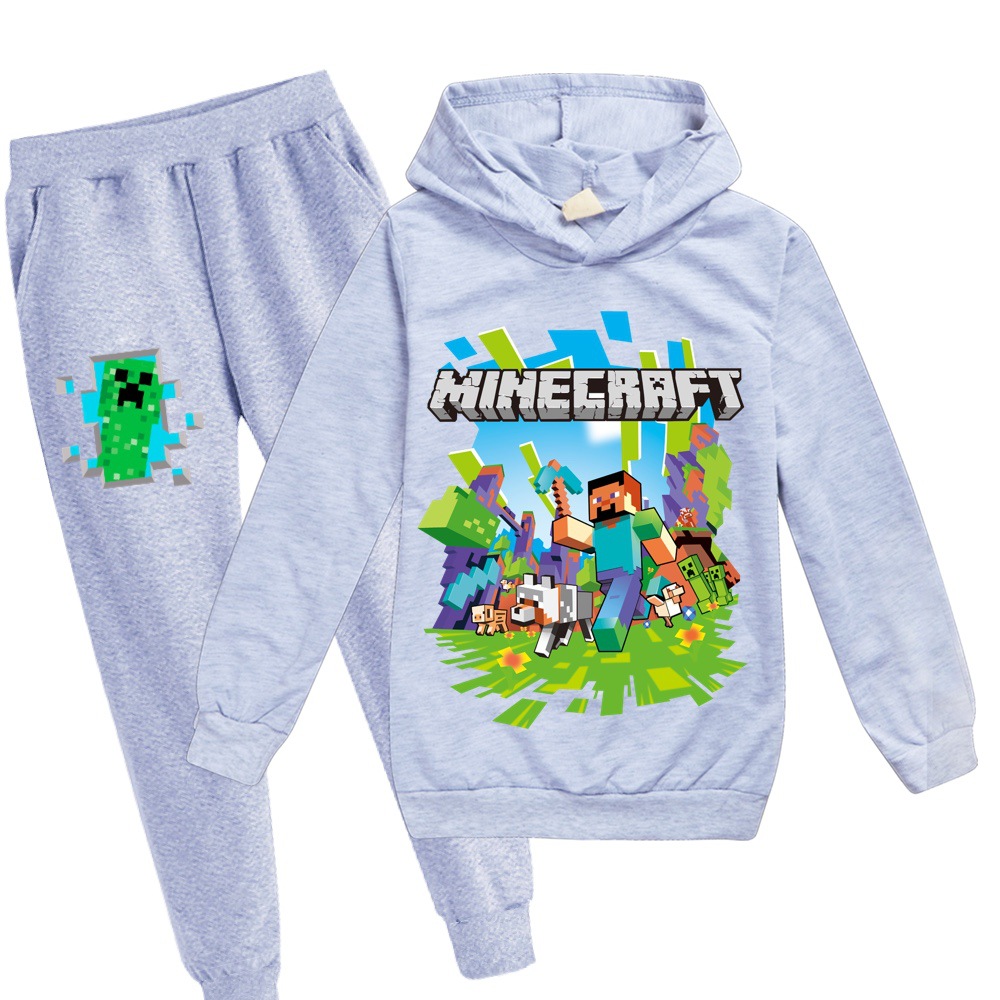 中大童装帽衫 我的世界 Minecraft 男女童装长袖套装PH288-阿里巴巴