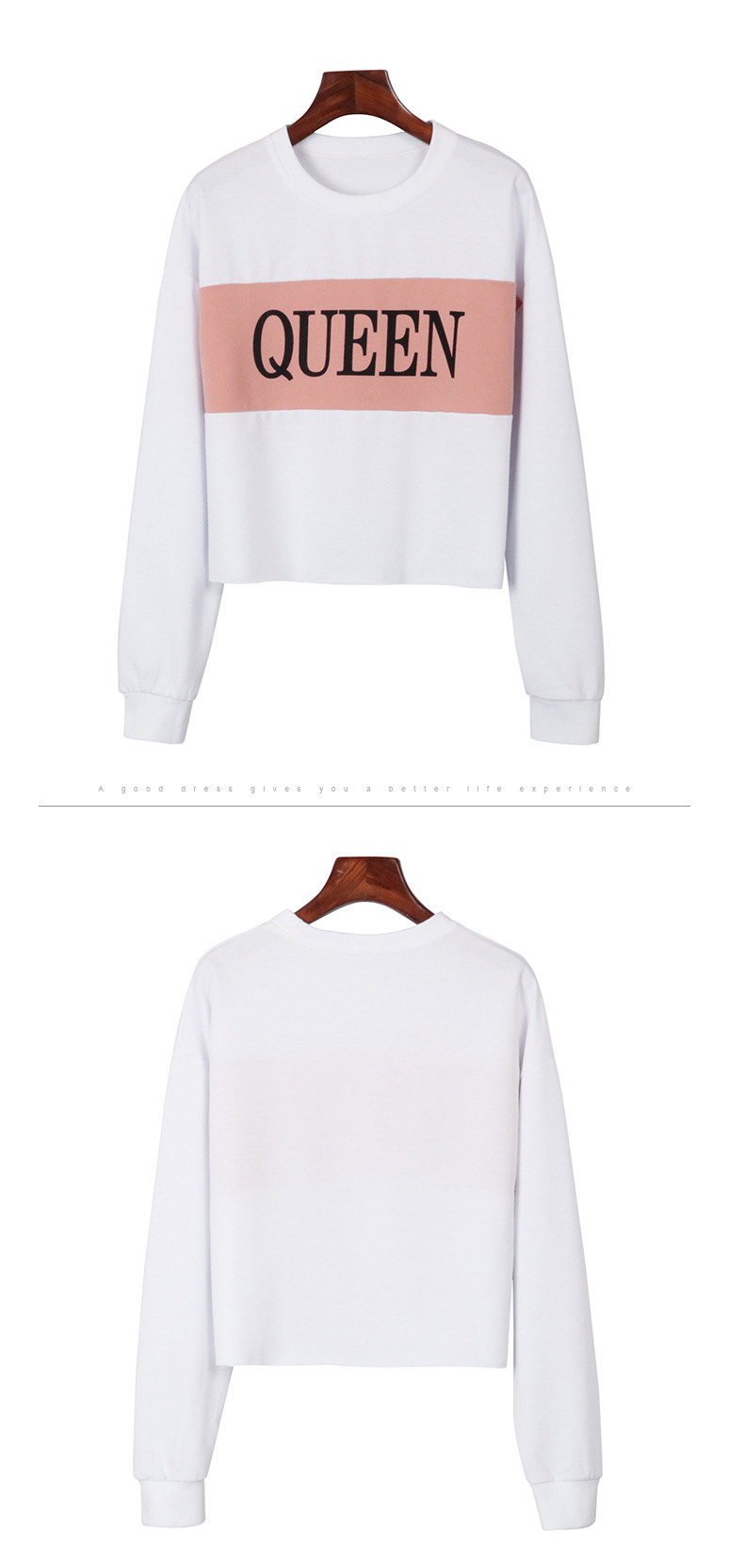 round neck letter printing long sleeves sweatesgirt nihaostyles wholesale clothes NSYYF88586