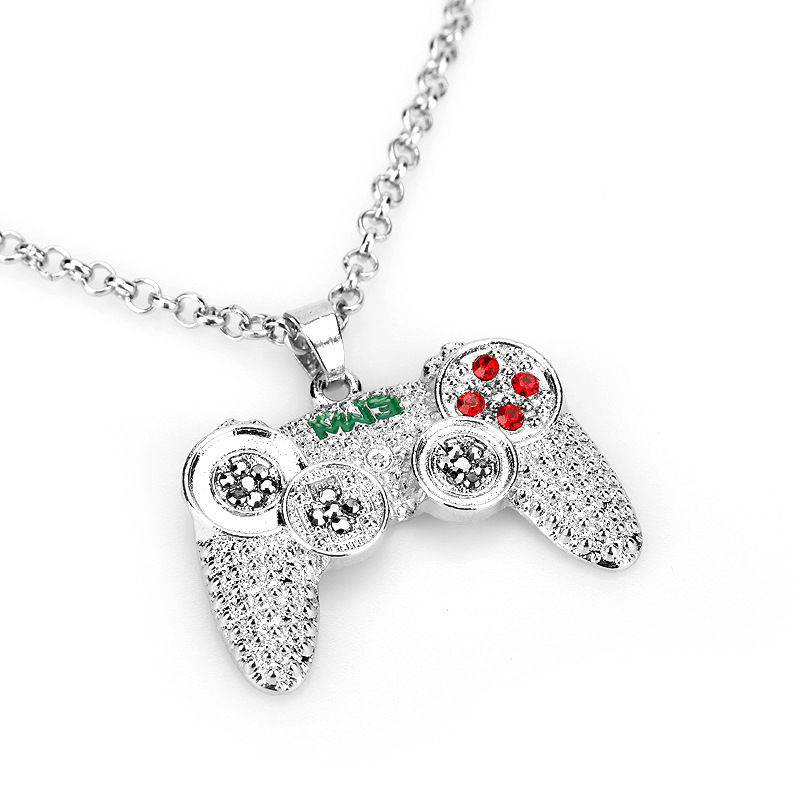 Diamond-embedded Game Machine Handle Necklace Childhood Memory Necklace Ornament Hip-hop Hipster Men's Ornament Wholesale display picture 1