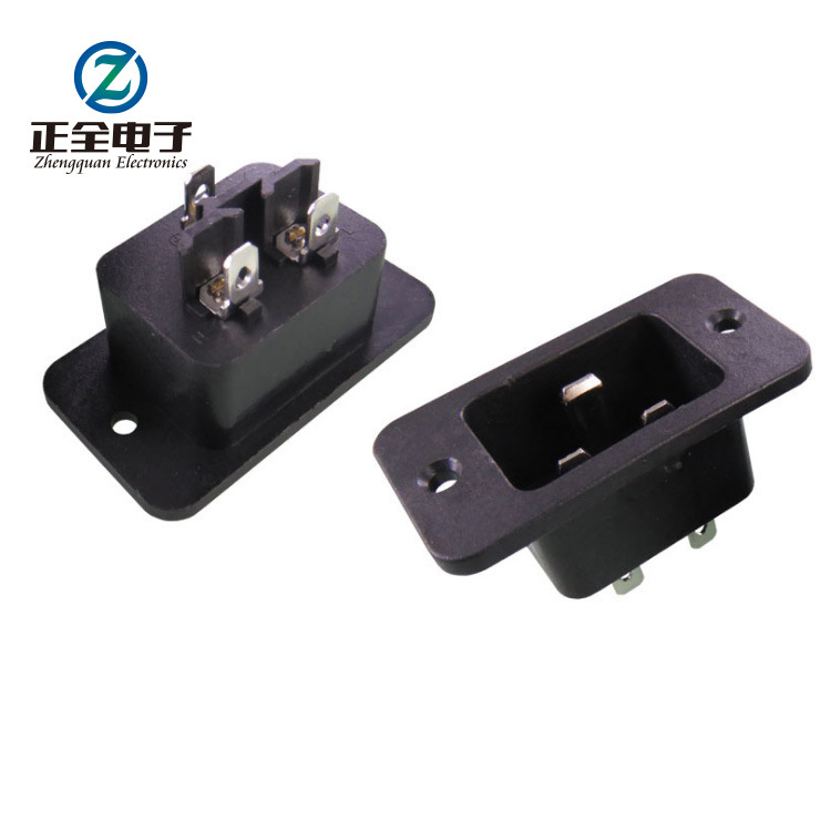 厂家供应AC-09B电源插座16A 250V 全铜带螺丝孔公座品字电源插座
