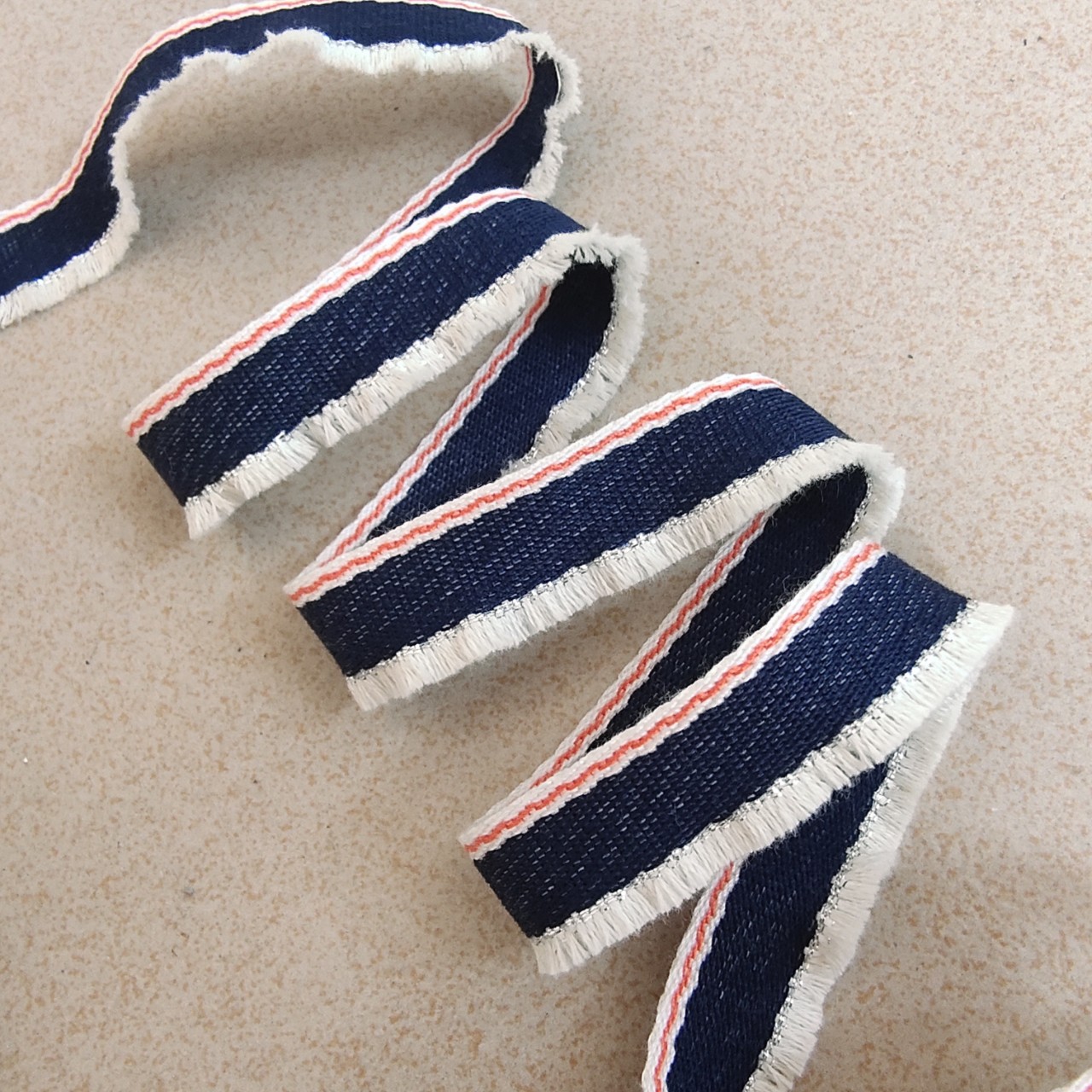 2公分韩国织带牛仔蓝棉线流苏 服装辅料服饰排须配料辅料厂家直供