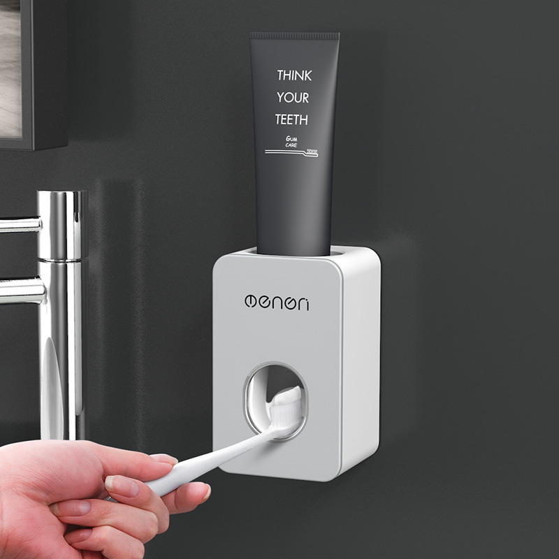 Automatic Squeeze Toothpaste Holder Set Wall-Mounted No-Hole Toothpaste Rack Bathroom Organizer Lazy Person Squeeze Gadget
