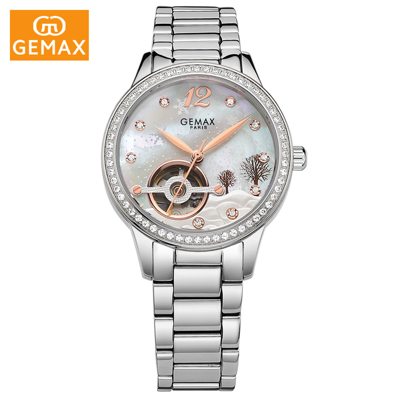 [Special offer] GEMAX 82S0 movement waterproof watch women's hollow automatic mechanical watch