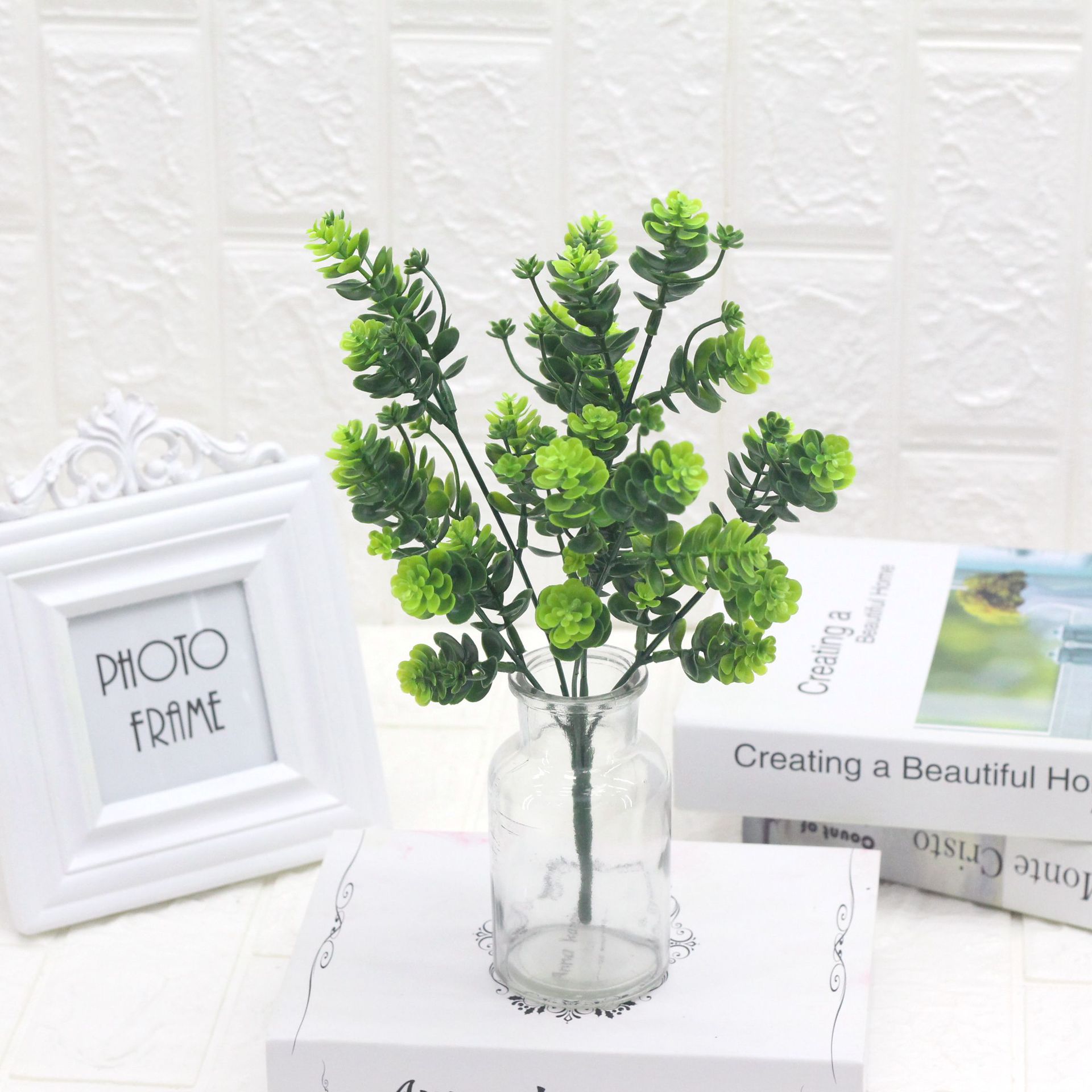 仿真綠植塑料葉 室內(nèi)客廳裝飾品人造花卉絹花拍攝道具植物