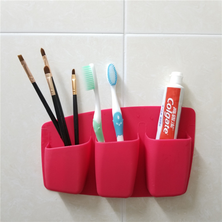 Silicone Cosmetic Brush Storage Box - Grey