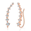 Jewelry, fashionable ear clips, zirconium, golden earrings, Korean style, simple and elegant design, pink gold, wholesale