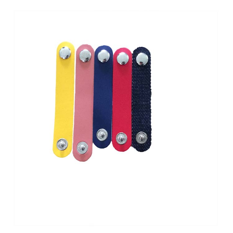 厂家供应数据线绑带 耳机线皮革扎带 PU扣带 热销通用款扣带|ru