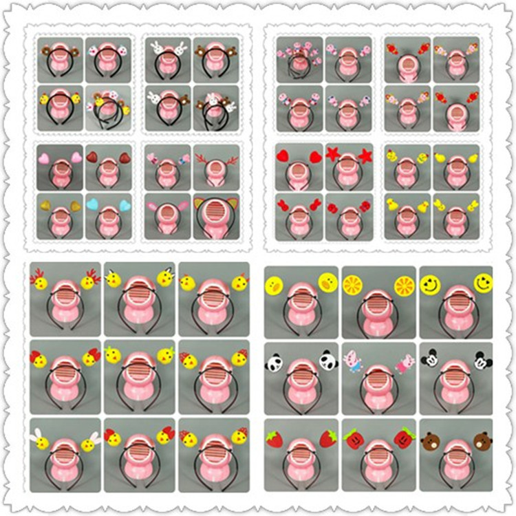 地推扫码景区热卖小狗发箍可爱小鸡头箍 爱心发饰卖萌兔子发箍