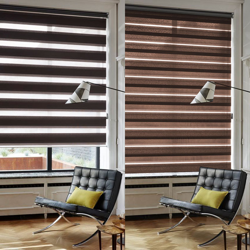 YUANJL study soft gauze curtain Shangri-la dislocation shading transparent adjustable horizontal strip breathable soft gauze curtain