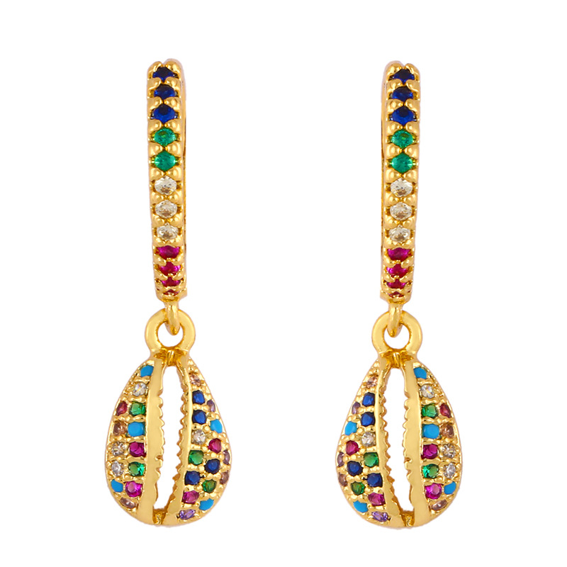 New Bohemian Color Earrings With Micro Earrings display picture 5