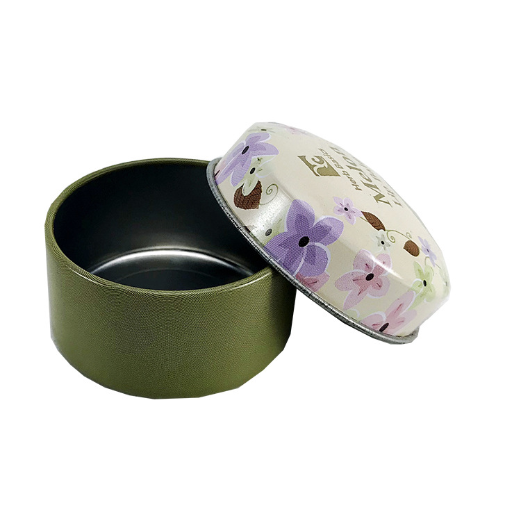 马口铁小圆罐精美香膏体盒15g紫草膏金属包装铁盒花蕾膏铁盒