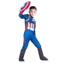 Captain America cosplay costume for children, boys and girls, animated stage festival performance hero stage dress-up costume