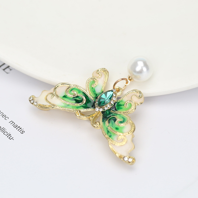 Fashion Colorful Rhinestone Butterfly Brooch Insect Corsage Dress Collar Pin display picture 3