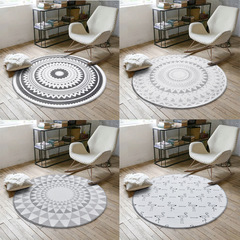 Cross-border Nordic minimalist round rug entrance mat bedroom door foot mat children's room rug basket round mat