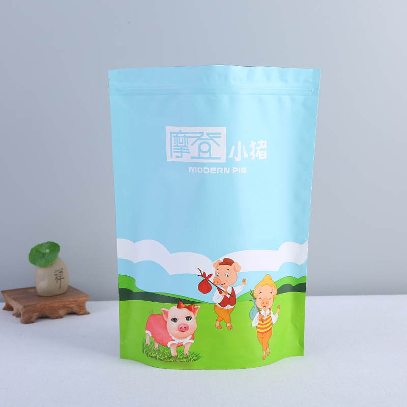 自立自封食品包装袋定做彩色铝箔拉链袋糖果零食三边封包装袋塑料