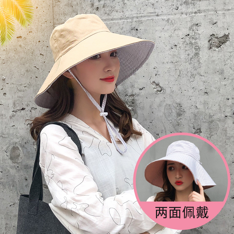 春夏新款帽子女士高檔日系棉麻漁夫帽戶外旅遊防曬遮陽盆帽代發