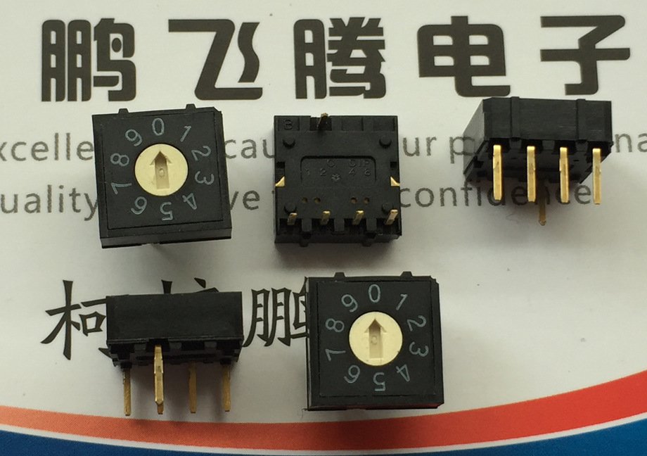 原装台湾DIP RH4A-10R-V-B 0-9/10位旋转拨码编码开关 4:1脚位