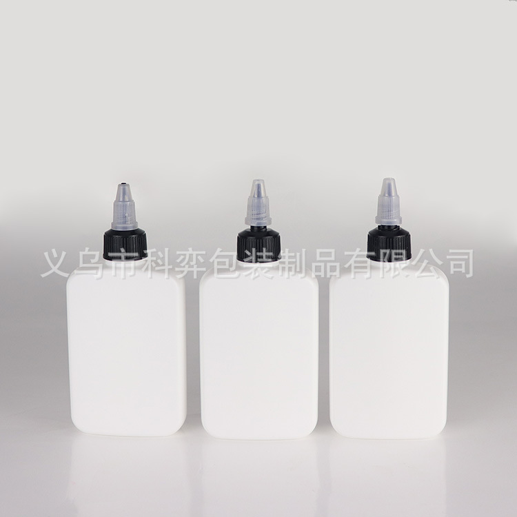 100ml扁方胶水瓶UV瓶hdpe透明尖嘴胶水空瓶化工塑料包装瓶