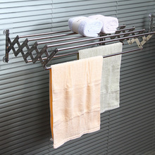 厂家批发不锈钢外伸缩毛巾架免打孔浴室卫生间毛巾架可折叠置物架