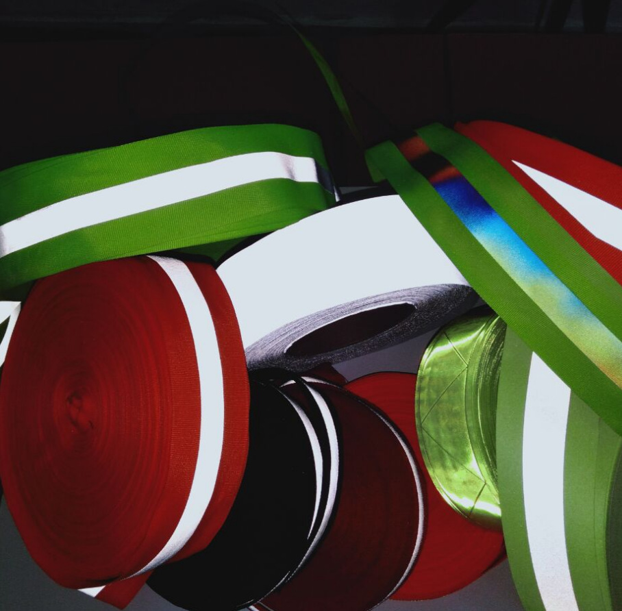 现货批发 2cm条纹反光织带 5色现货反光带 环卫服警服荧光带