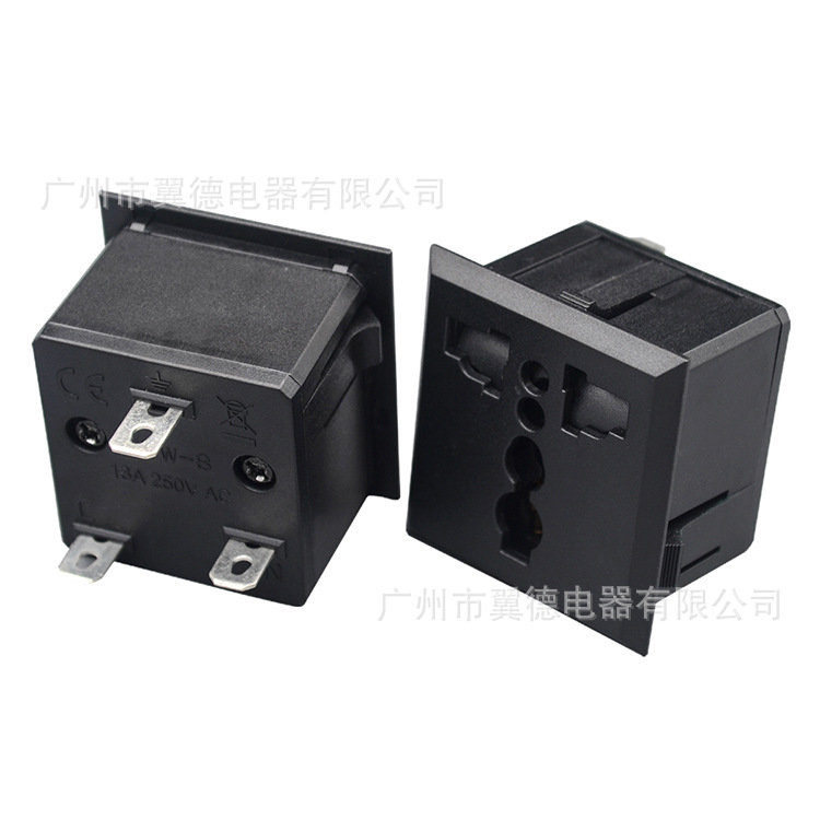 翼德  转换器转接头卡式英式插座  AC电源接线插座 厂家直销