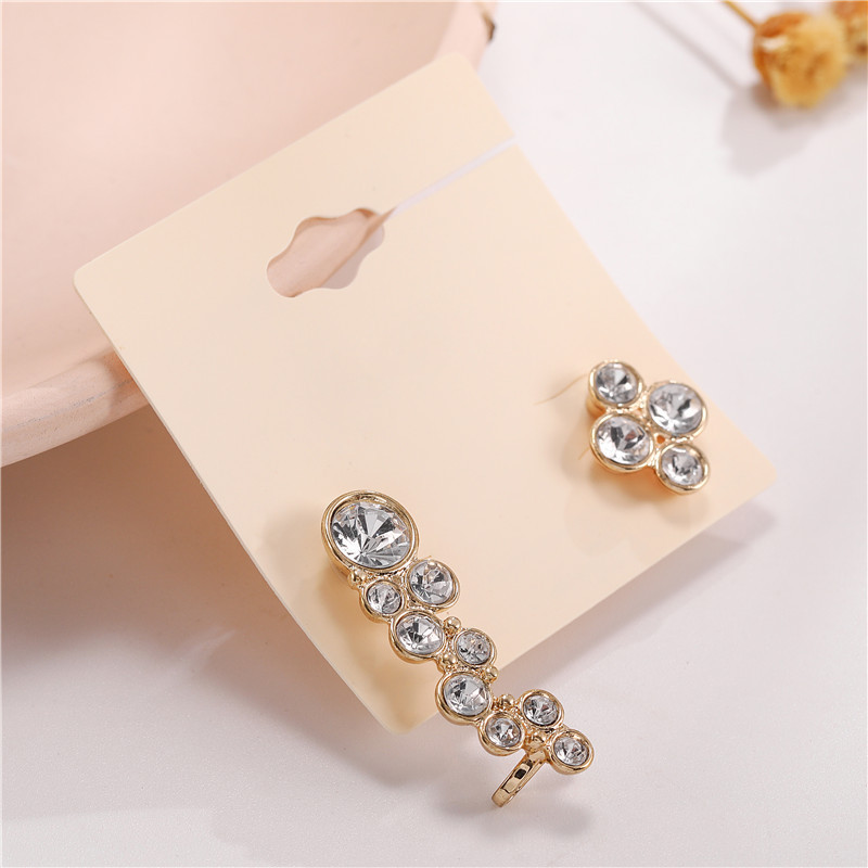 Diamond Simple Asymmetric Earrings display picture 5