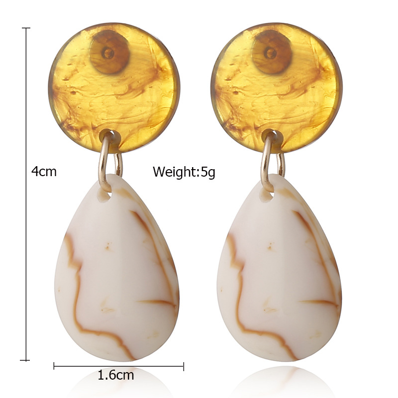 Nihaojewelry Jewelry Acrylic Amber Round Water Drop Leopard Print Earrings Wholesale display picture 1