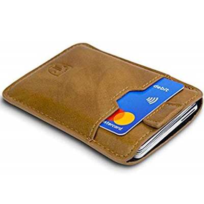 genuine leather RFID Draw a la card bag Cross border Specifically for ultrathin pocket Card package Customizable LOGO